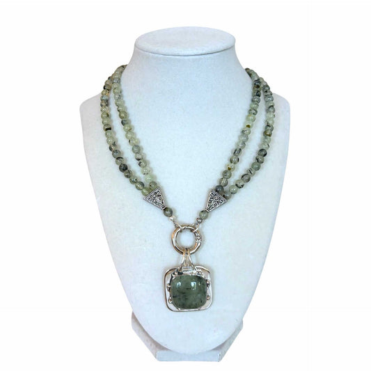 Green Prehnite & Sterling Silver necklace Peggy Goodman sold at Aqualta