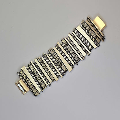 Helena Gold Cuff Leather Bracelet Shulli Design sold at Aqualta 4