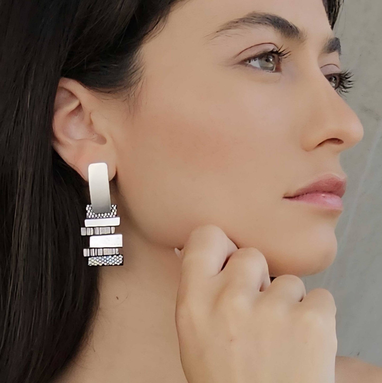 Helena Silver Earrings Shullidesign sold at Aqualta 3