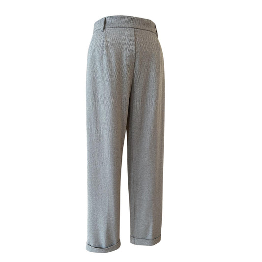 Front picture of Herringbone cuff trousers Cream for women Goodmatch sold at Aqualta