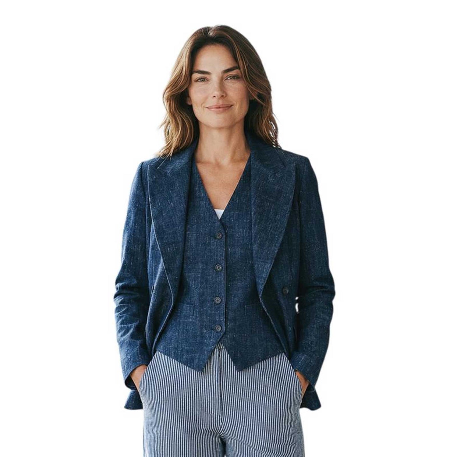 Jersey Jacket Double Breasted Oxford Blue Goodmatch sold at Aqualta
