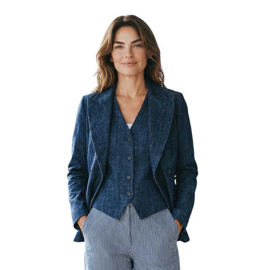 Jersey Jacket Double Breasted Oxford Blue Goodmatch sold at Aqualta