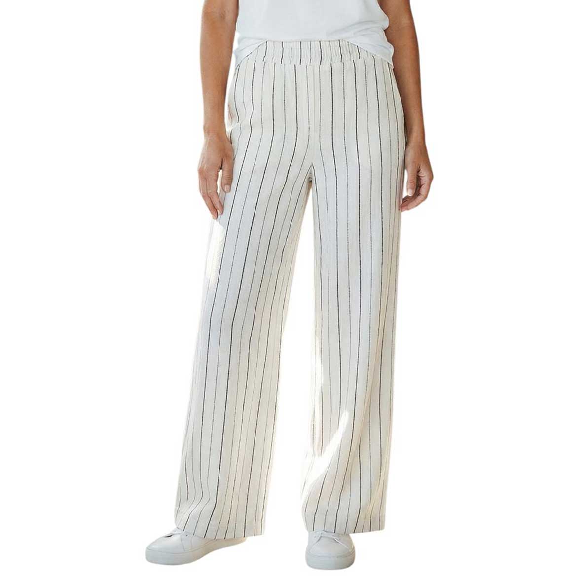 Jersey loose Pants Beige Pinstripe Goodmatch sold at Aqualta 2