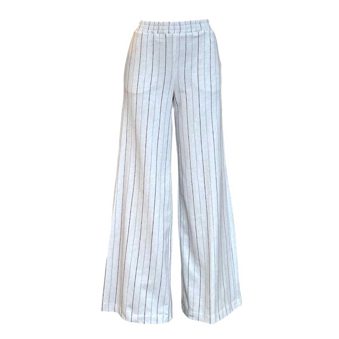 Jersey loose Pants Beige Pinstripe Goodmatch sold at Aqualta 3