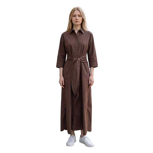 Woman wearing a Kimono Dress Brown Caliban sold ta Aqualta