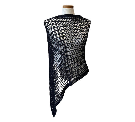 Knit Short Cape Navy Chiara Toffanin sold at Aqualta