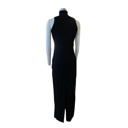 Knitted Longline Maxi Skirt & Mock Neck Set Black Sand sold at Aqualta 2