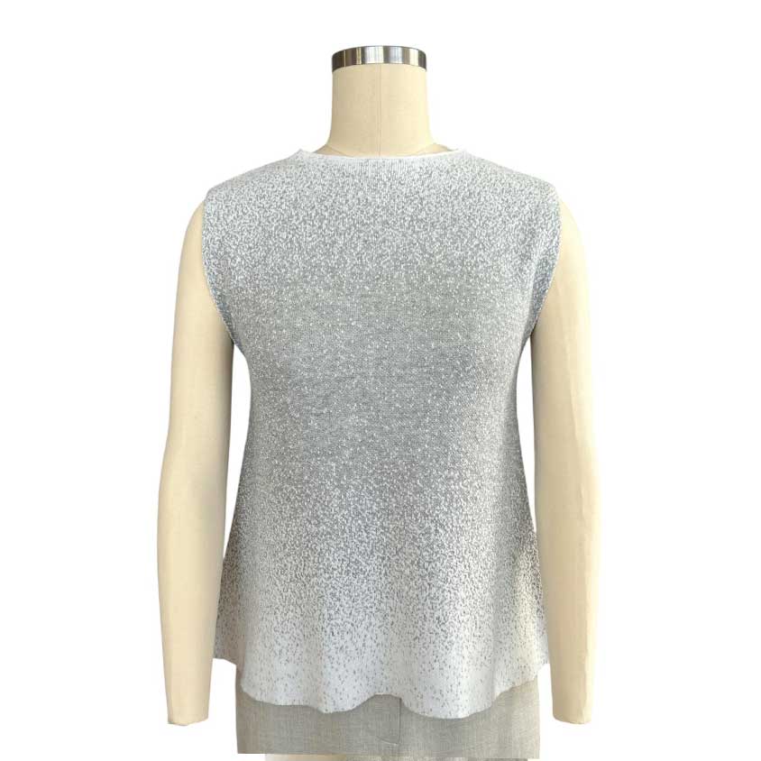 Knitted Sleeveless Sweater White silver Rocco Ragni sold at Aqualta