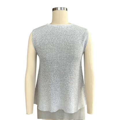 Knitted Sleeveless Sweater White silver Rocco Ragni sold at Aqualta
