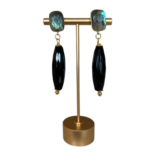 Labradorite & Onyx with Gold made exclusively for Aqualta by Peggy Goodman