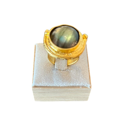 Labradorite cabochon & Vermeil Ring Peggy Goodman Sold At Aqualta