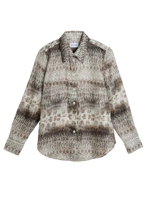 Collar Shirt Latia Pattern Brown Sand sold at Aqualta