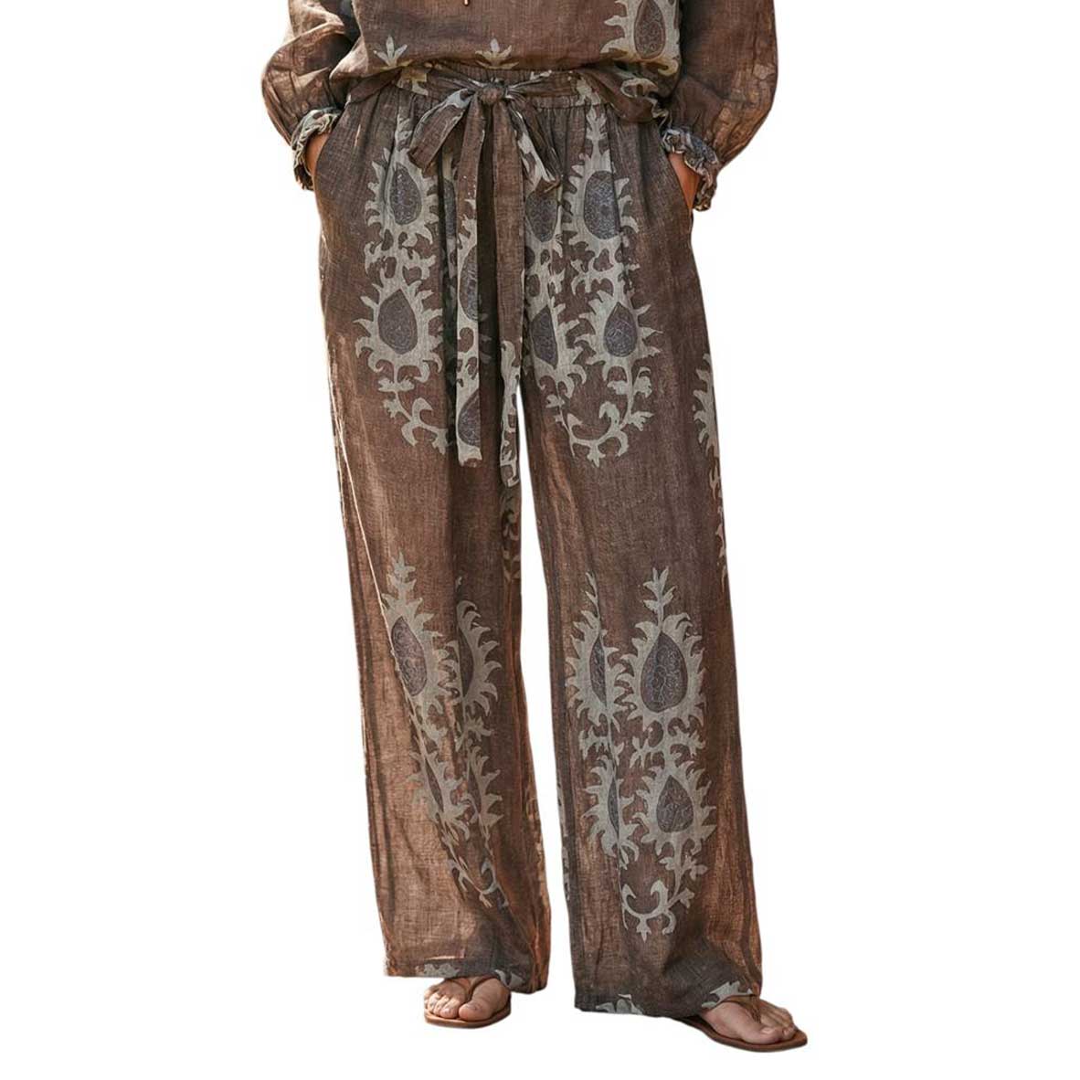 Light Pants Brown pattern Bazar Deluxe sold at Aqualta