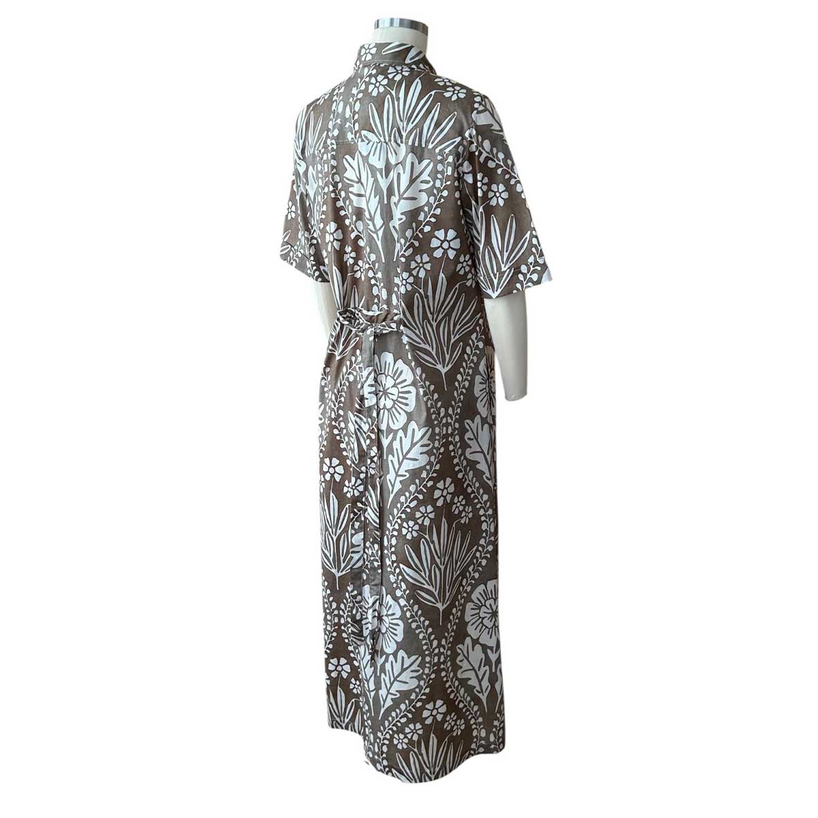 Long Dress with Floral Print White Taupe Caliban sold at Aqualta 2