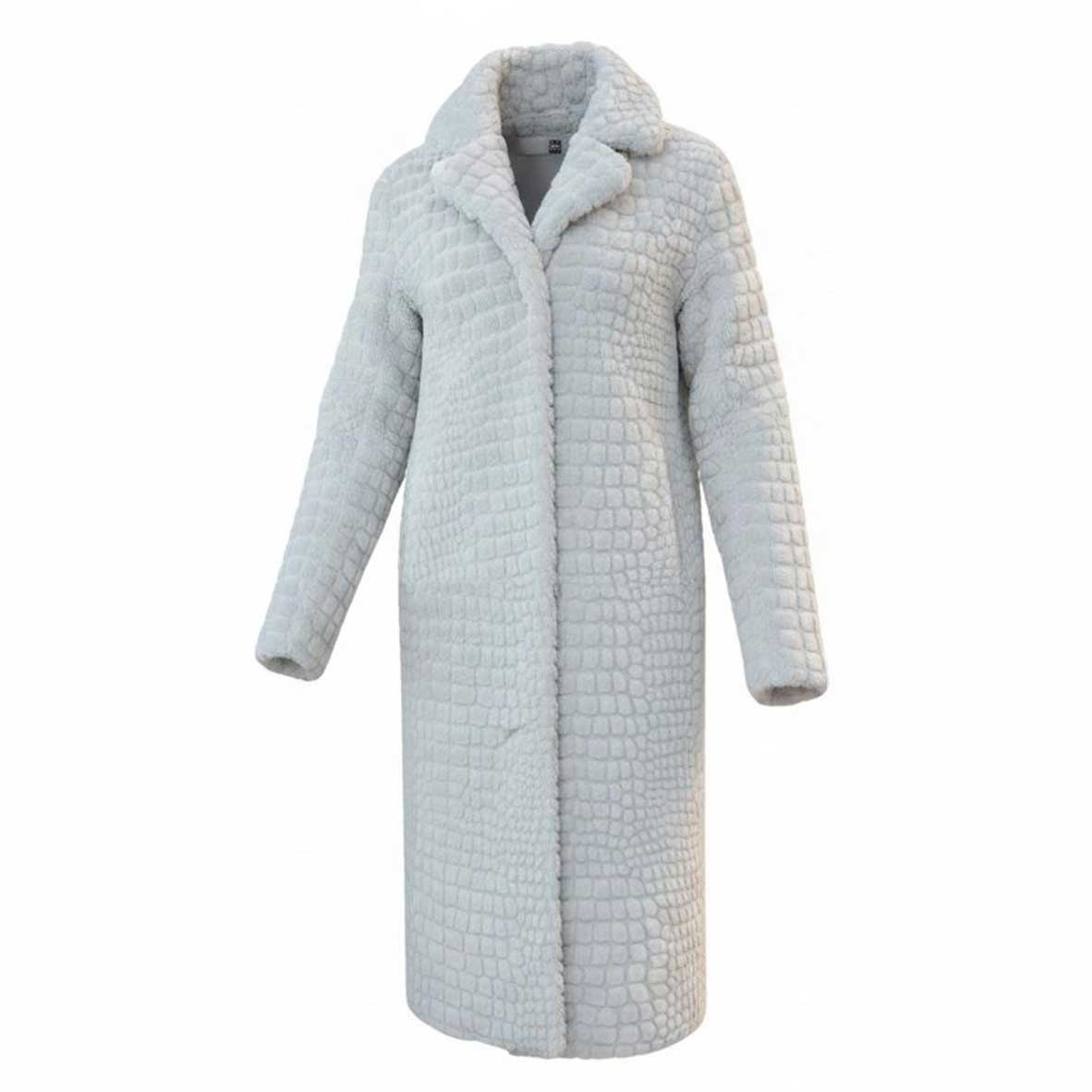Long Merinos Coat Cocco laser Milk color Suprema sold at Aqualta 2