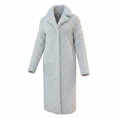 Long Merinos Coat Cocco laser Milk color Suprema sold at Aqualta 2