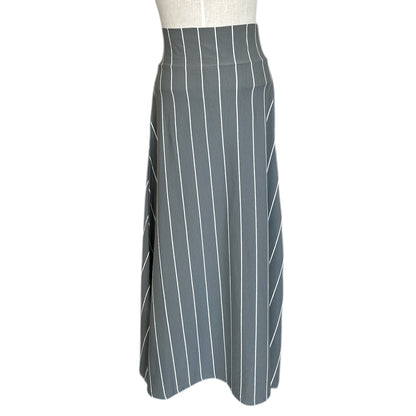 Long Cotton Asymmetric Skirt Stripes Grey White Neirami sold at Aqualtawear 2