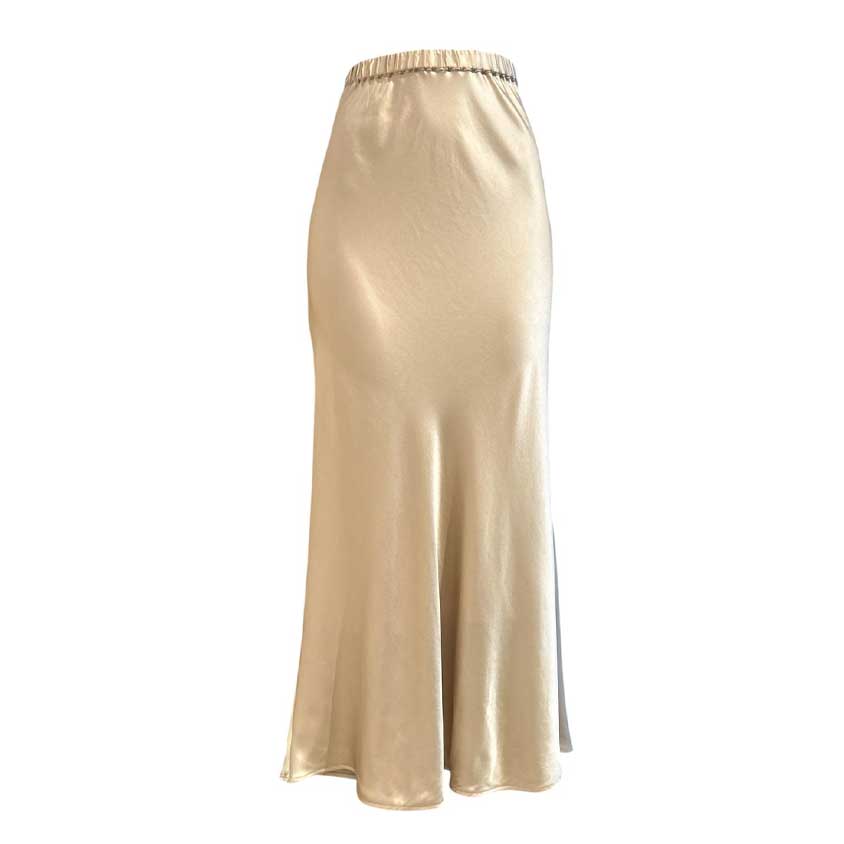 Mermaid cut skirt silk blend Chocolate Sand sold at Aqualta