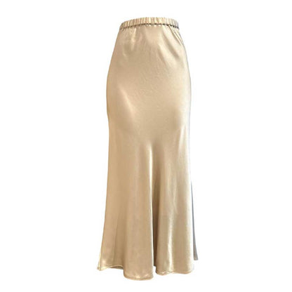 Mermaid cut skirt silk blend Chocolate Sand sold at Aqualta