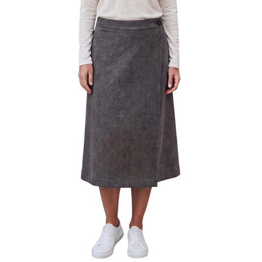 Women’s gray tweed midi wrap skirt by Goodmatch available at Aqualta