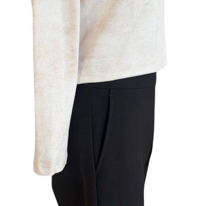 GoodMatch black stretch techno pants with comfortable elastic waist – Aqualta