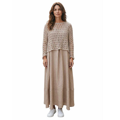 Net Crop Shrug long Sleeves Cream Chiara Toffanin sold at Aqualta 3