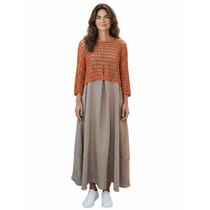 Net Crop Shrug long Sleeves Orange Chiara Toffanin sold at Aqualta 3
