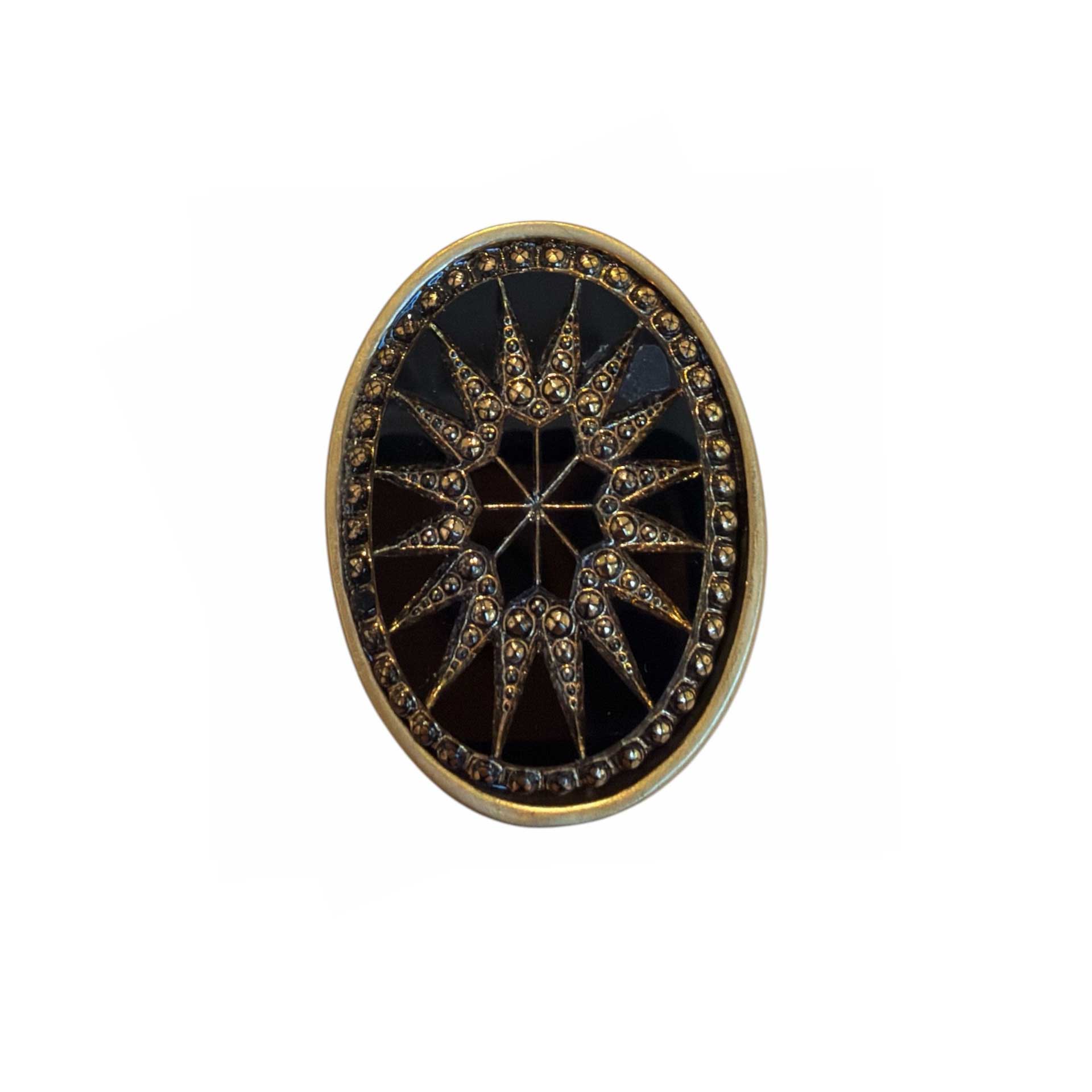Oval Starburst Black & Gold Peggy Goodman sold at Aqualta 2