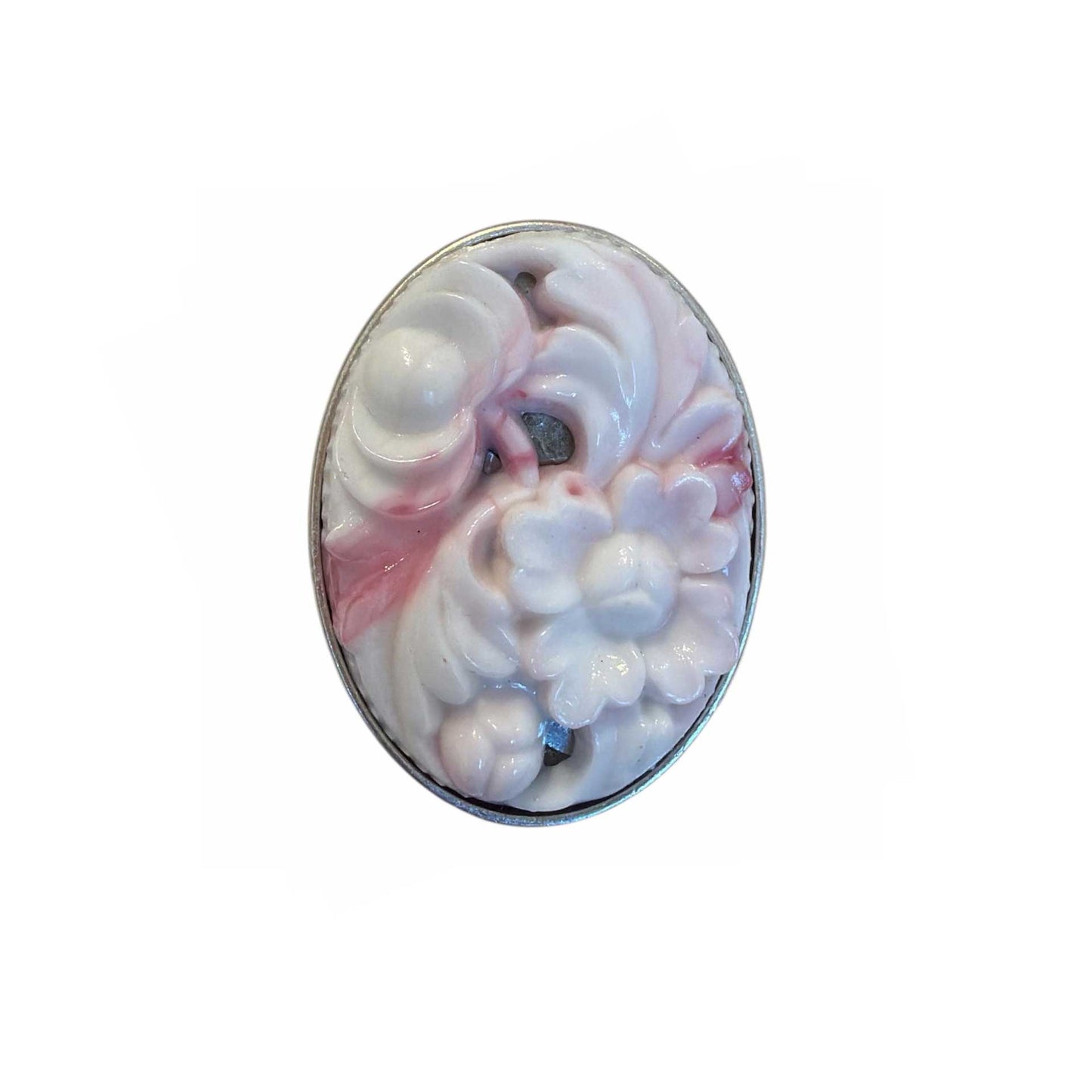 Oval Vintage Glass Carved on Silver Peggy Goodman sold at Aqualta 2