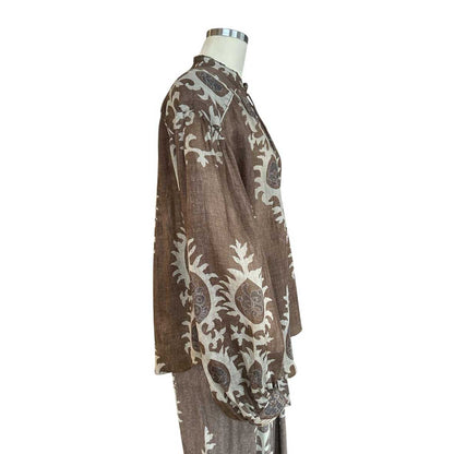 Pattern Shirt Mandarin cut collar Deluxe Sold at Aqualta 