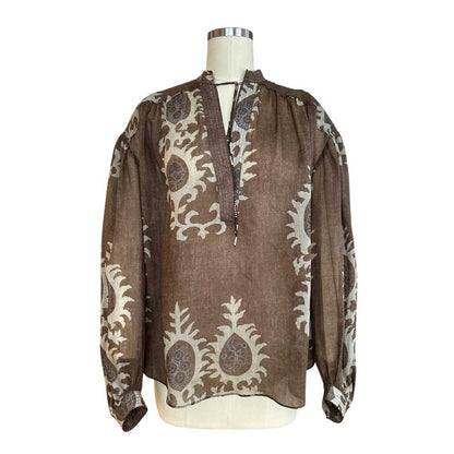 Pattern Shirt Mandarin cut collar Deluxe Sold at Aqualta 3