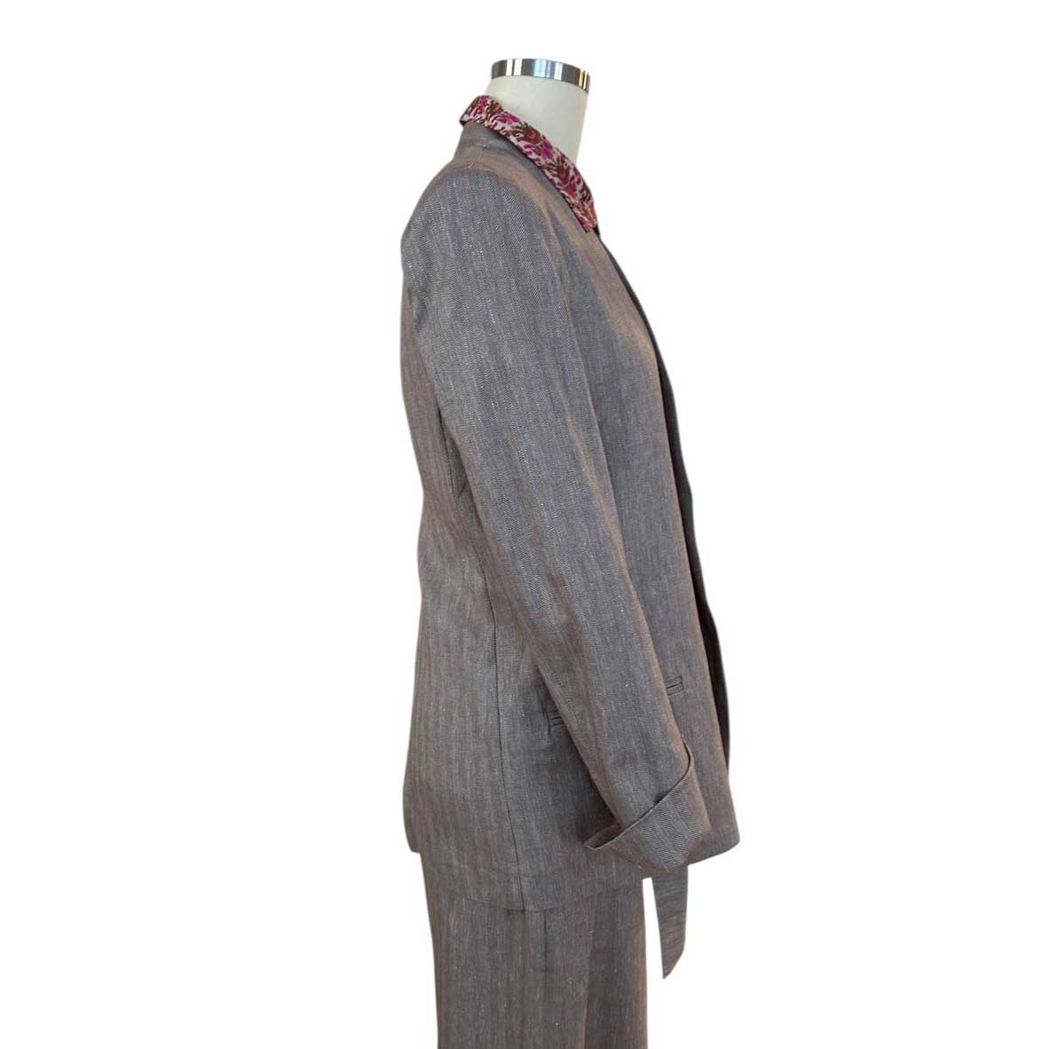 Pleated Cotton Bermuda Brown Herringbone Goodmtach sold at Aqualta 2
