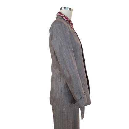 Pleated Cotton Bermuda Brown Herringbone Goodmtach sold at Aqualta 2