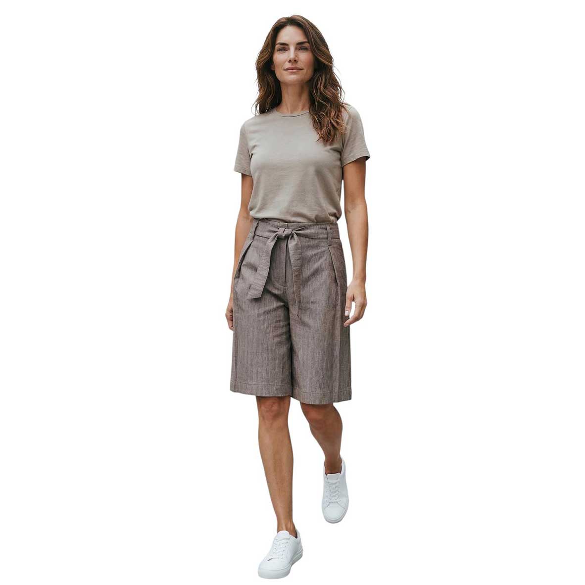 Pleated Cotton Bermuda Brown Herringbone Goodmatch sold at Aqualta 4