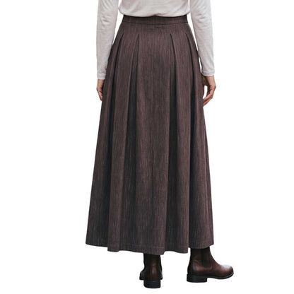 Women’s Brown Pleated Maxi Skirt by GoodMatch – Aqualta