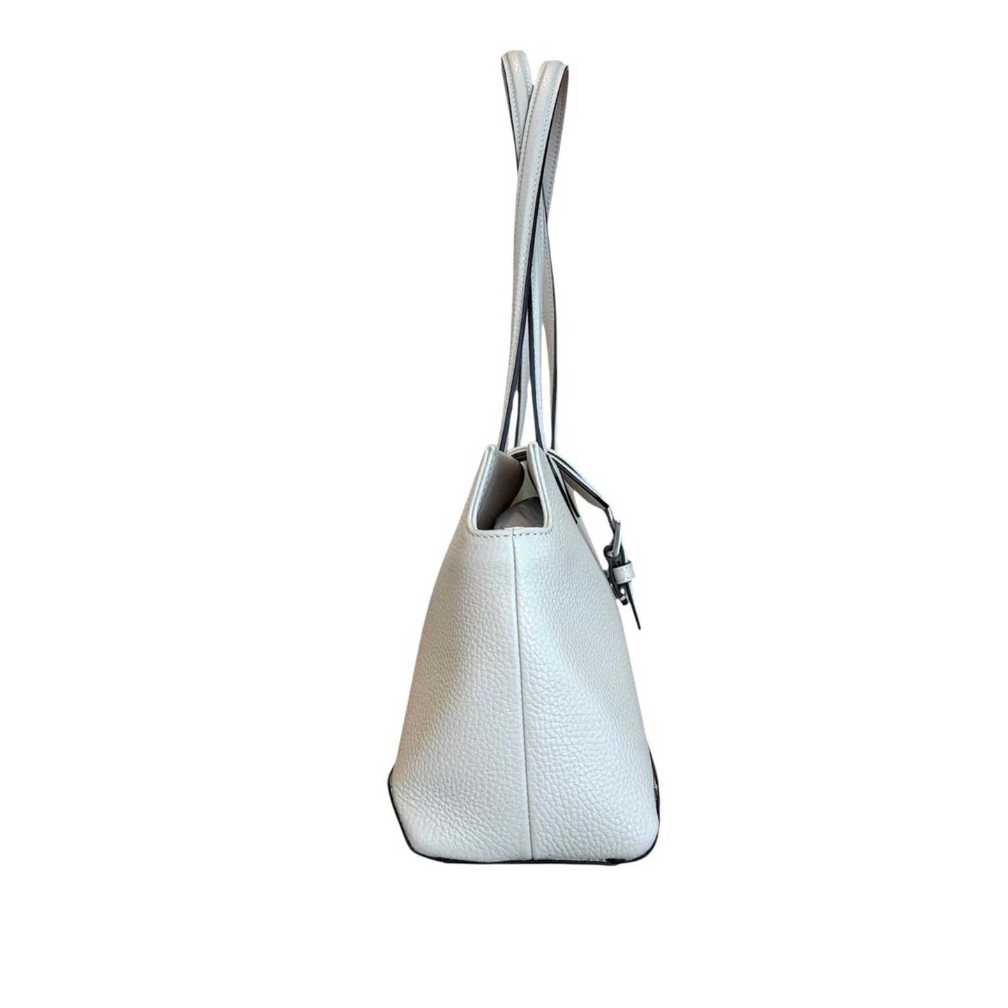 Rectangular leather Satchel Bag Cream White Biagini sold at Aqualta 2