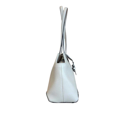 Rectangular leather Satchel Bag Cream White Biagini sold at Aqualta 2