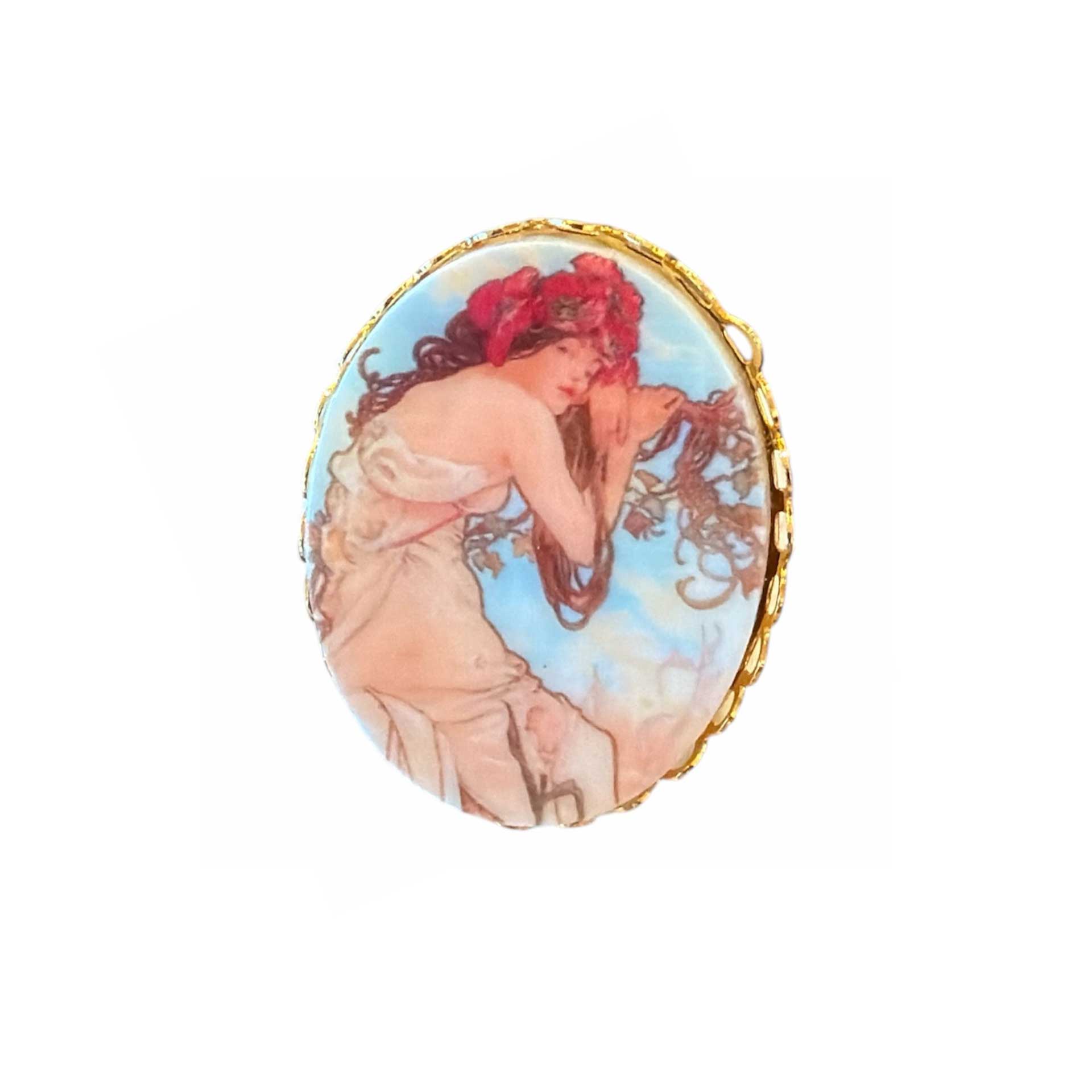 Resin Deco woman on gold vermeil Peggy Goodman sold at Aqualta 2