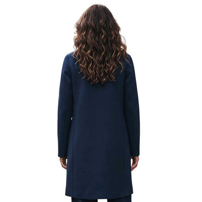 Women’s reversible blue houndstooth knee length coat by Goodmatch available at Aqualta