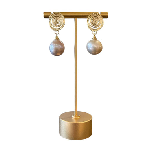 Rose Baroque Pearls Earring with Rose Gold Paggy Goodman Sold at Aqualta