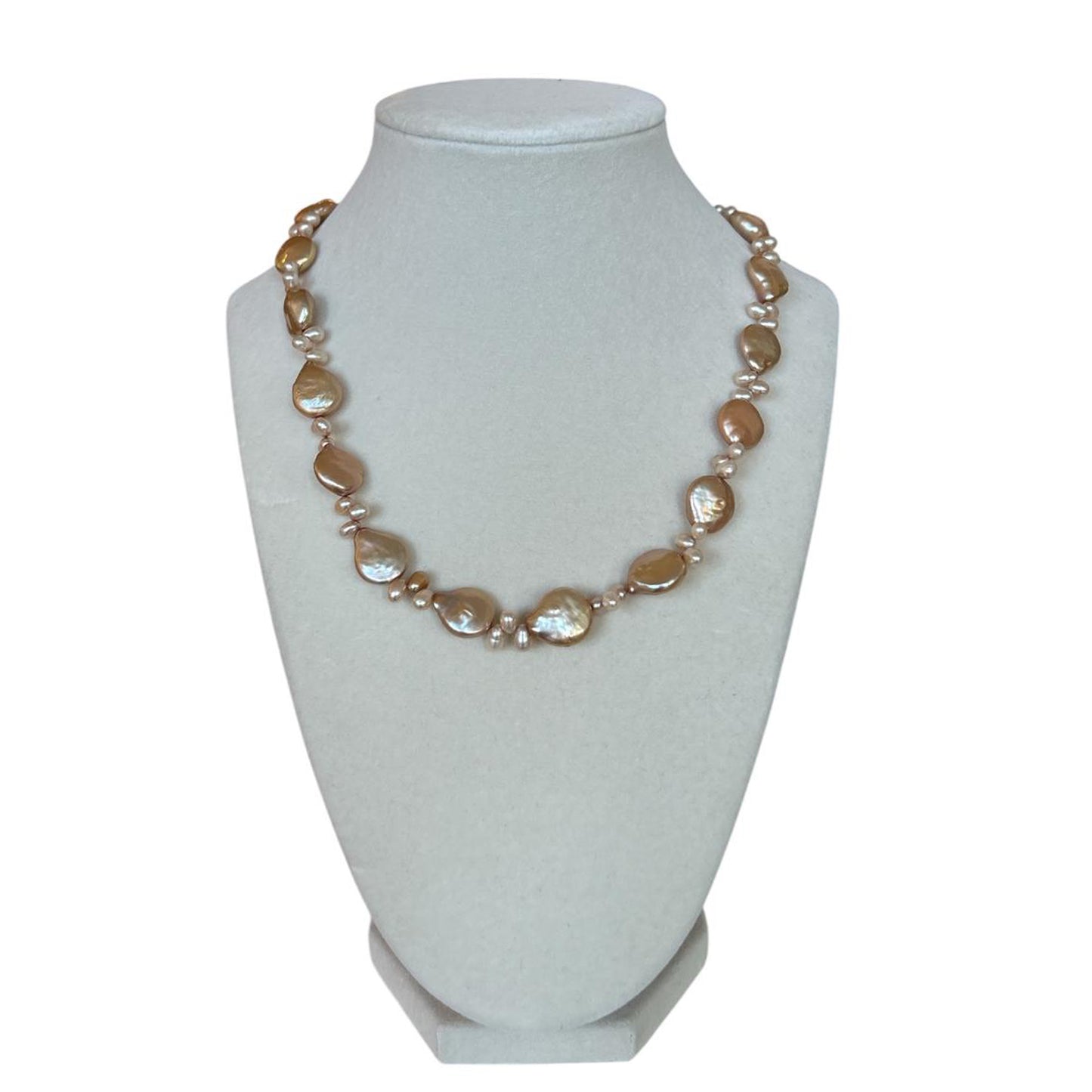 Rose Freshwater Coin & Rice Pearls Necklace Peggy Goodman Sold At Aqualta