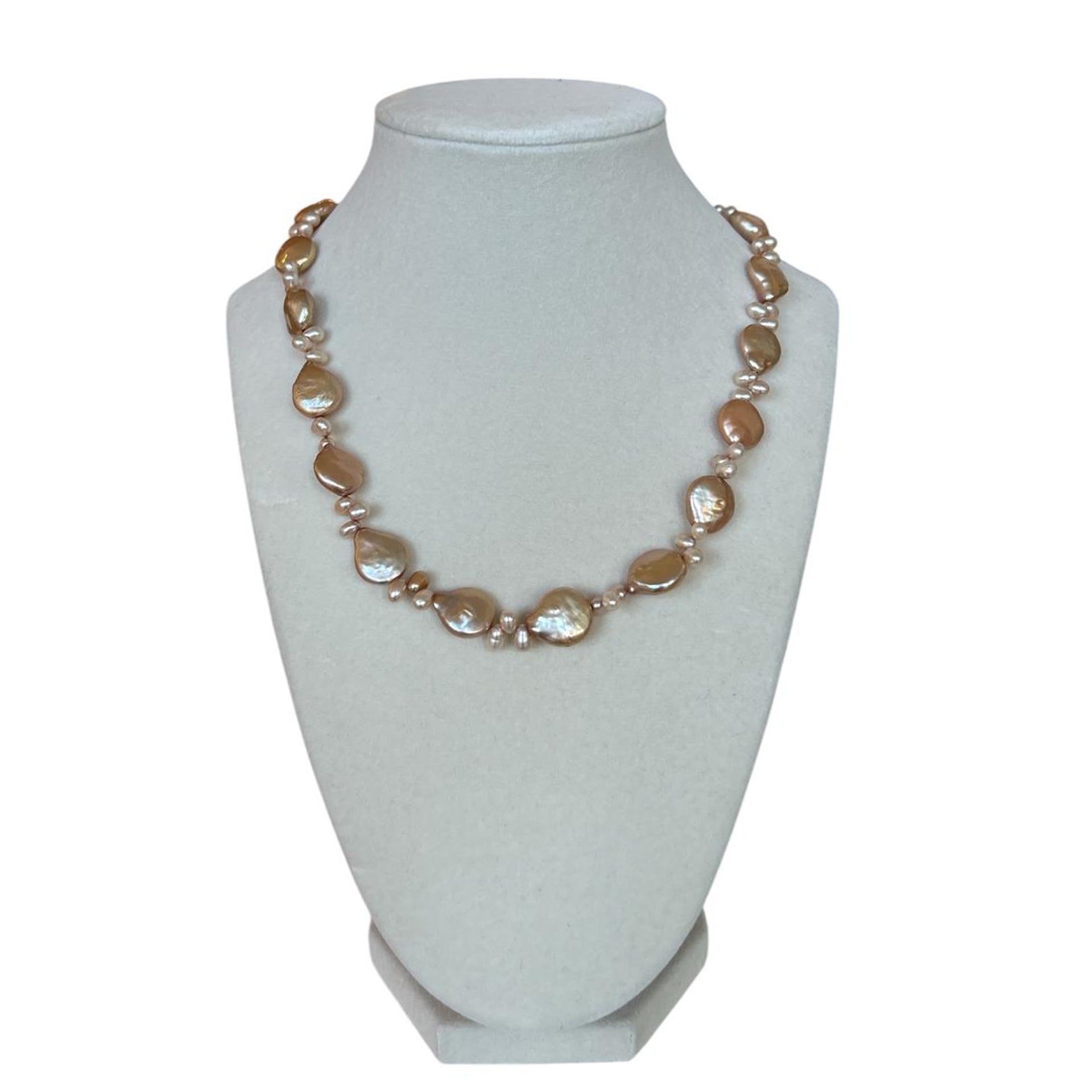 Rose Freshwater Coin & Rice Pearls Necklace Peggy Goodman Sold At Aqualta