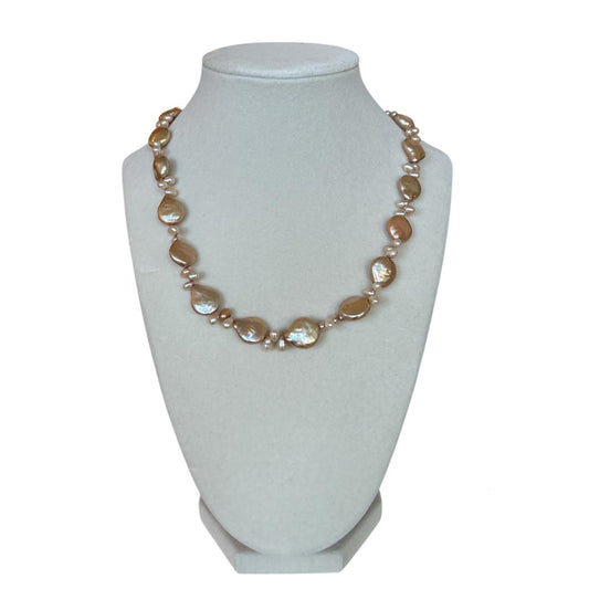 Rose Freshwater Coin & Rice Pearls Necklace Peggy Goodman Sold At Aqualta