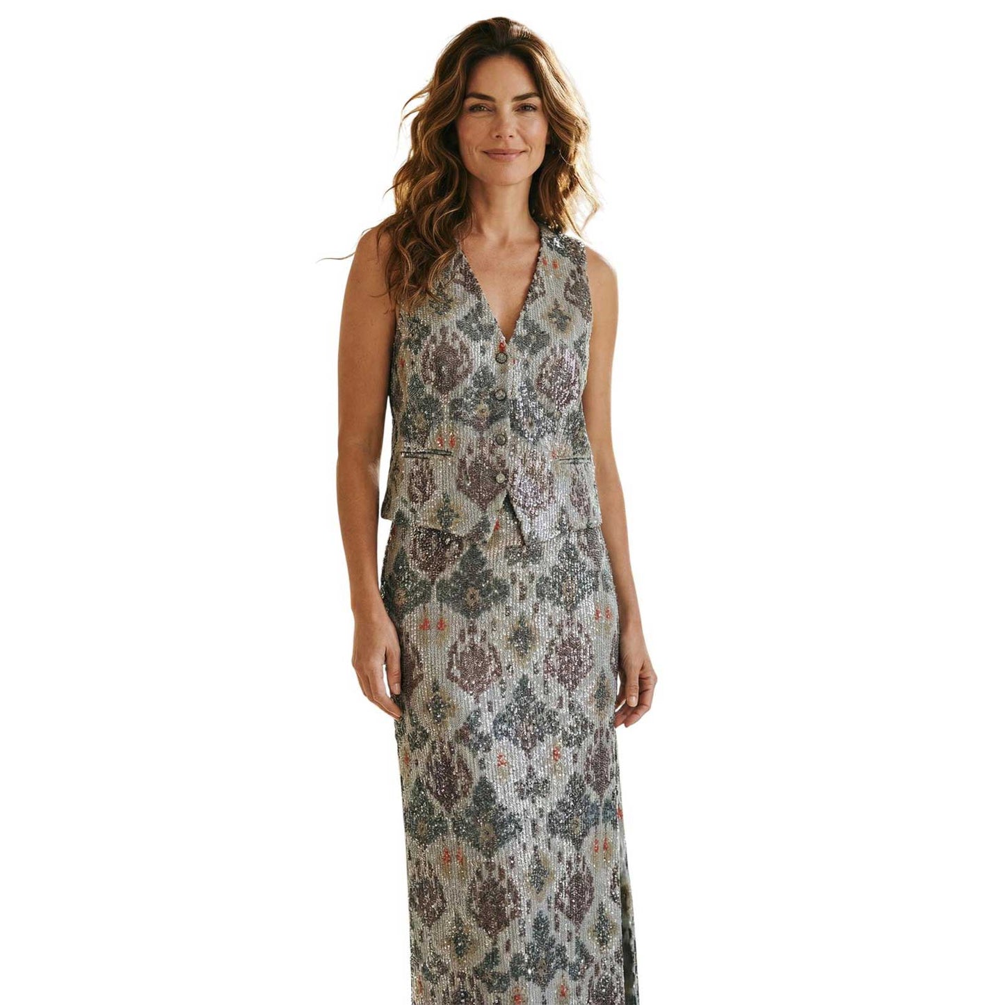 Sequin Floral motif Wrap Skirt Deluxe sold at Aqualta 4