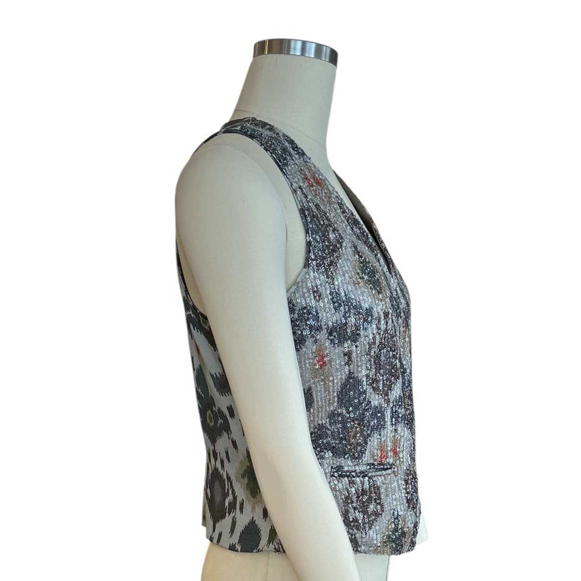 Sequin Floral motif vest Deluxe sold at Aqualta 3