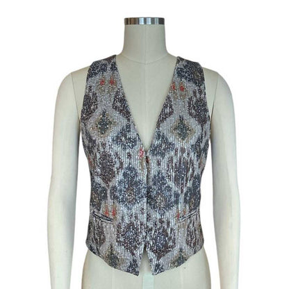 Sequin Floral motif vest Deluxe sold at Aqualta
