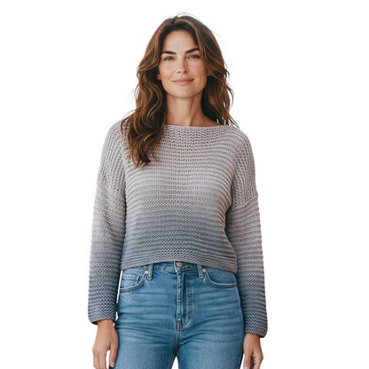Silk Knit Crop Sweater in Sand and Dust Blue by Chiara Toffanin, available at Aqualta.