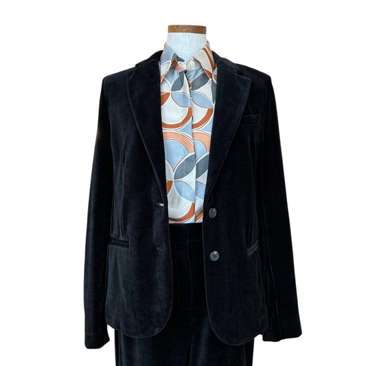 Single breast Velvet Blazer Black for women Goodmatch sold at Aqualta