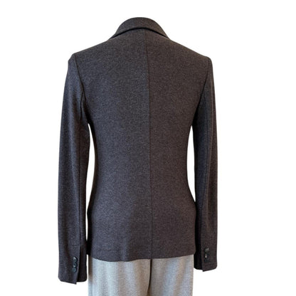 Back picture of Single breast Warm Jersey Blazer Classic Brown for women Goodmatch sold at Aqualta