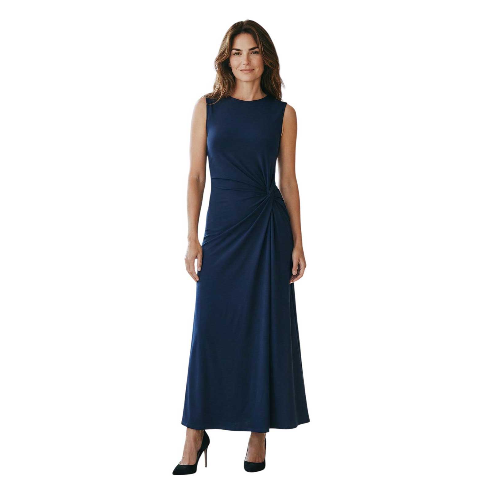 Sleeveless Midi Dress Navy Rocco Ragni sold at Aqualta 3